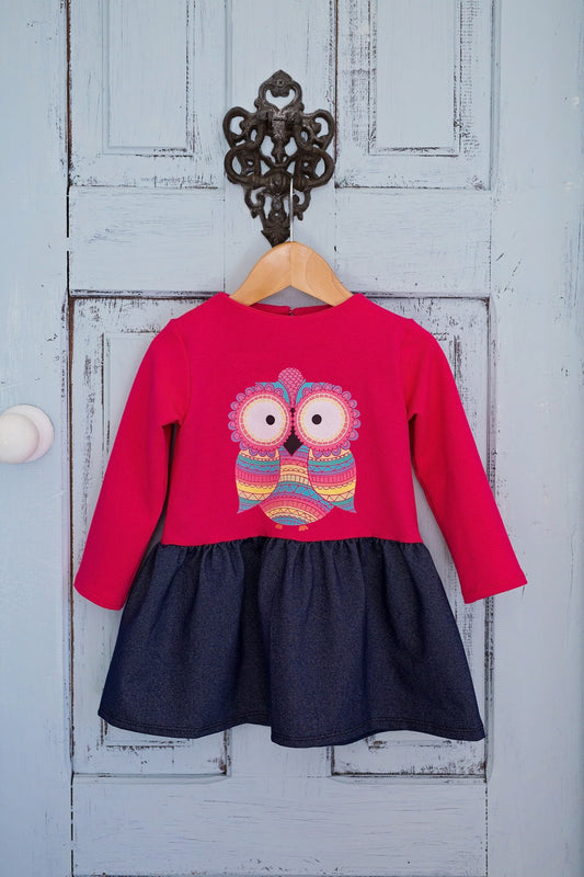 Suknelė "Spalvotas pelėdžiukas" (Įvairių spalvų)