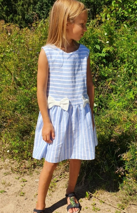 Lininė suknelė "Jūros bangos"