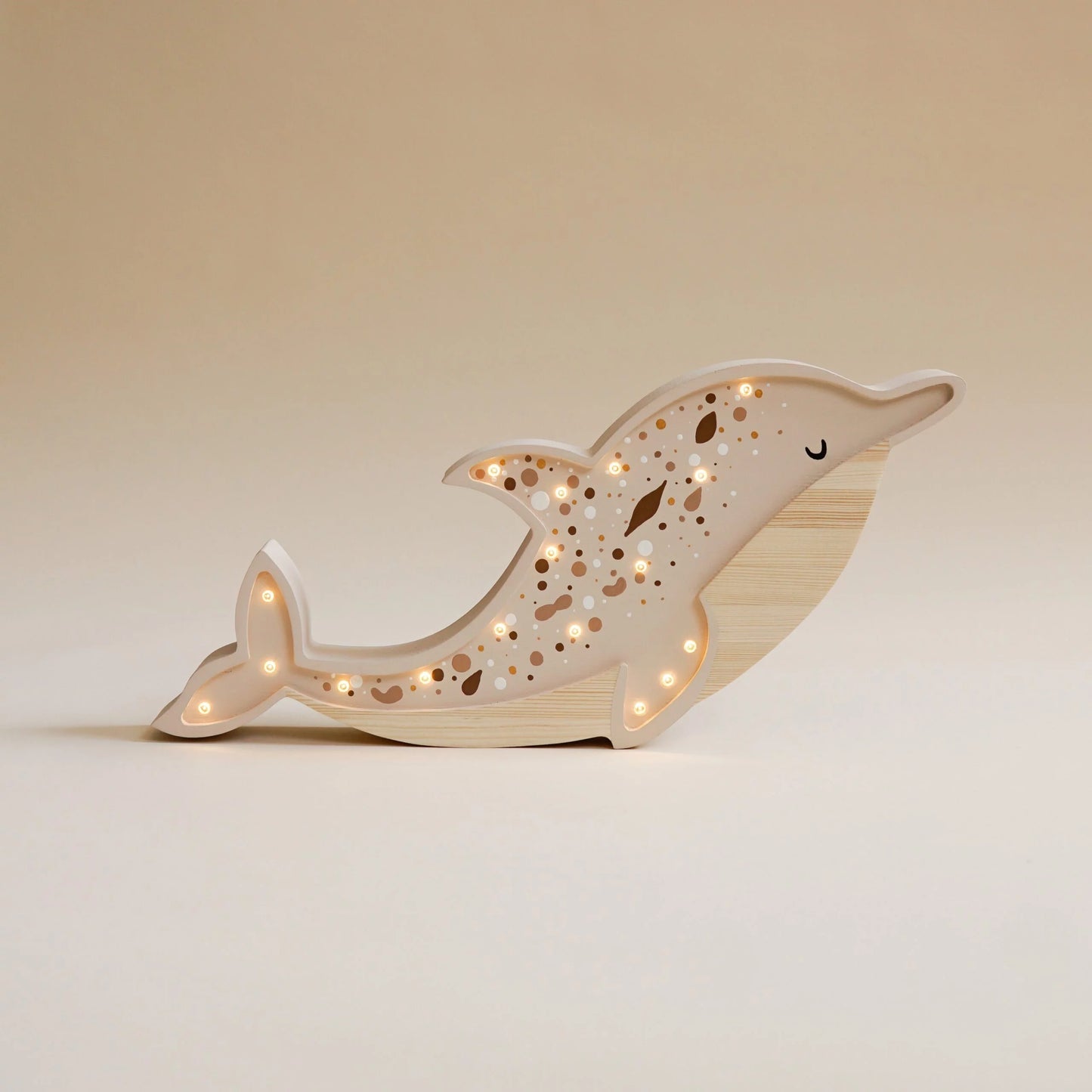 Medinis šviestuvas "Šviesiai rudas delfinas"