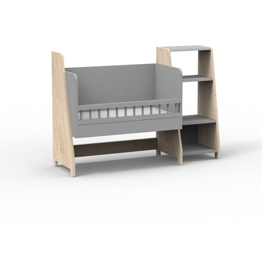 Kūdikio lovelė su lentyna