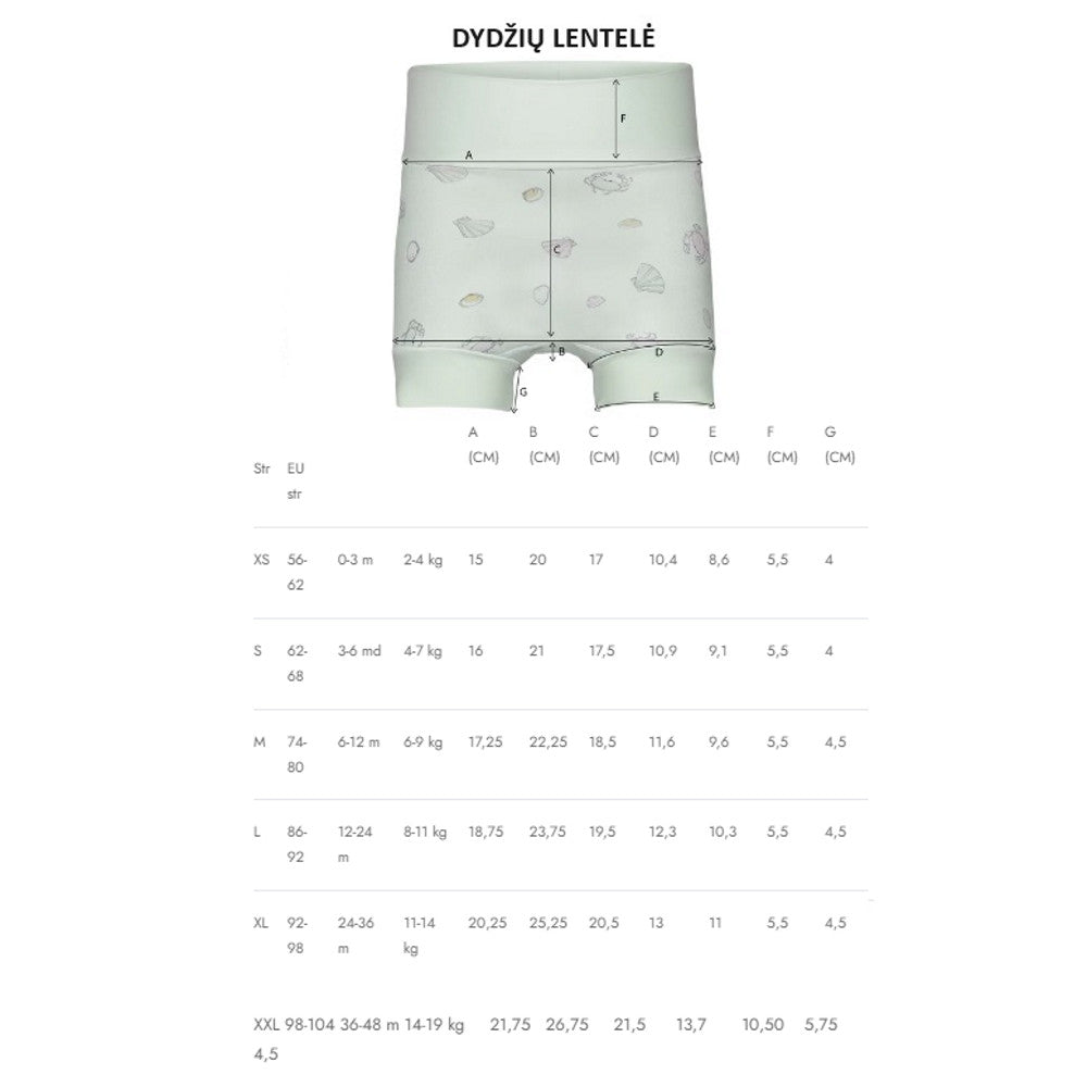 Maudymosi šortai vaikams Rajos (0-4 m.) - 2-3 m.