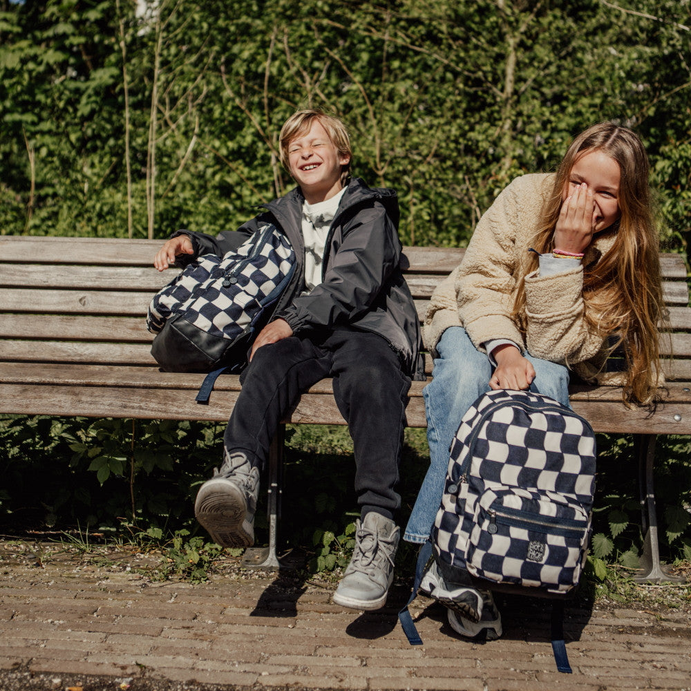 Pick & Pack mokyklinė kuprinė Mėlyni langeliai, L