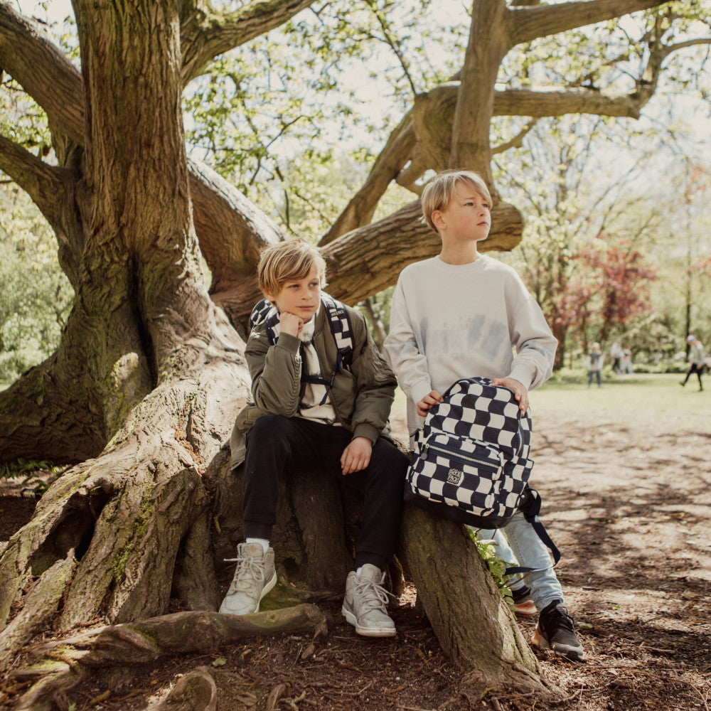 Pick & Pack mokyklinė kuprinė Mėlyni langeliai, L