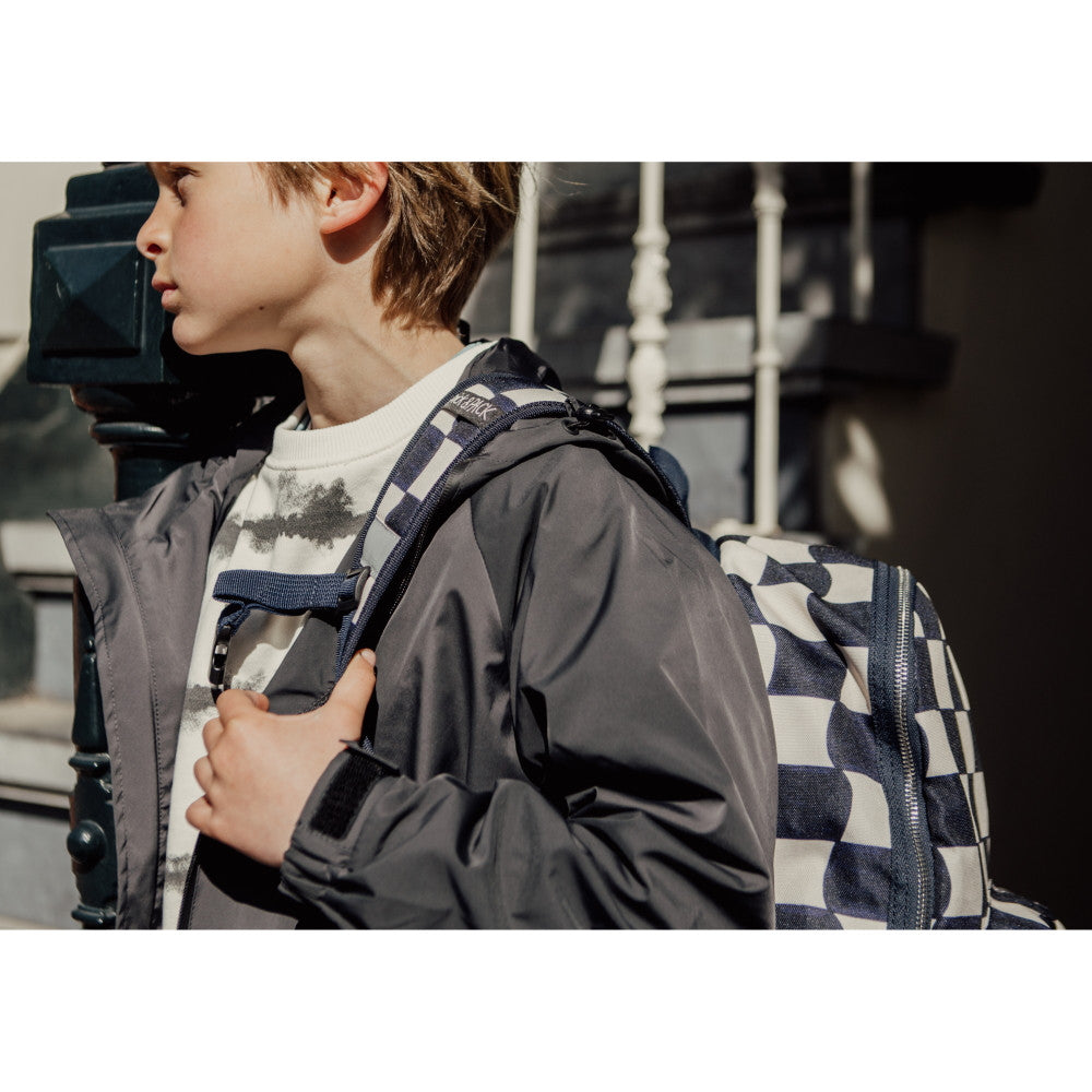 Pick & Pack mokyklinė kuprinė Mėlyni langeliai, L