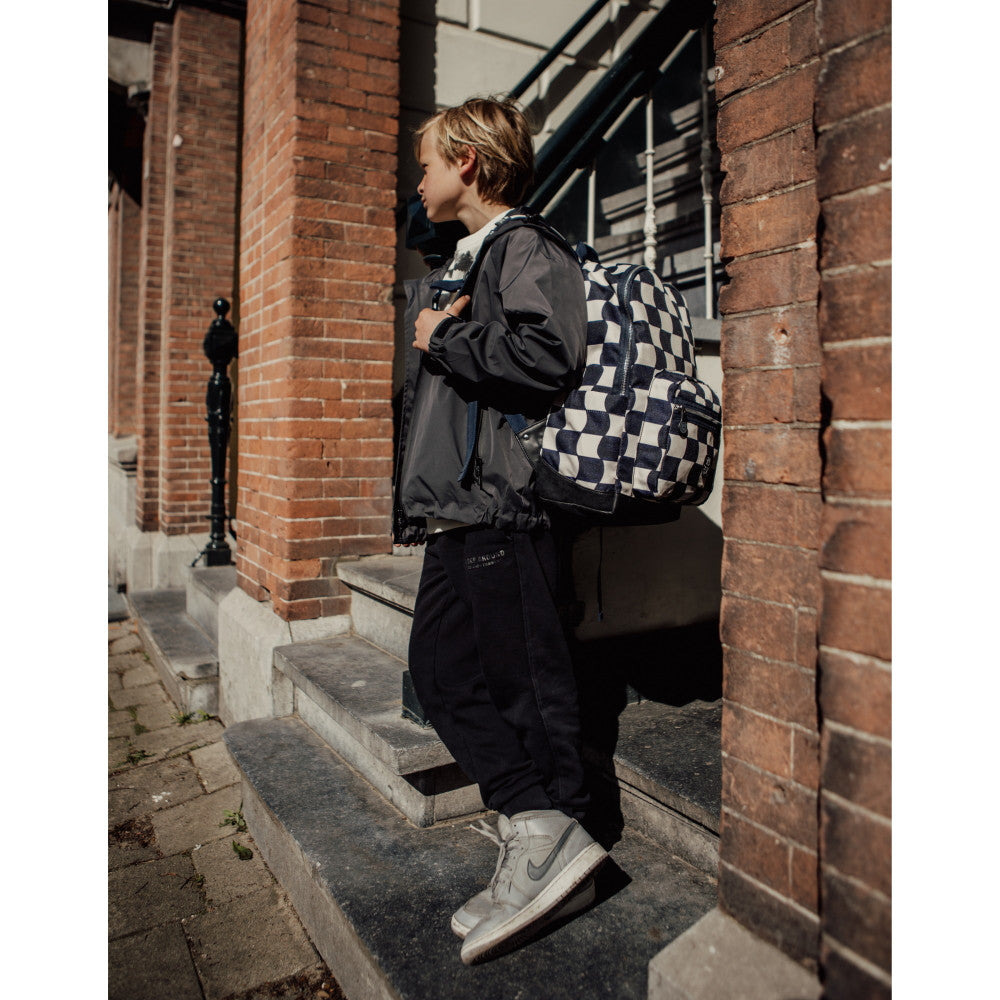 Pick & Pack mokyklinė kuprinė Mėlyni langeliai, L