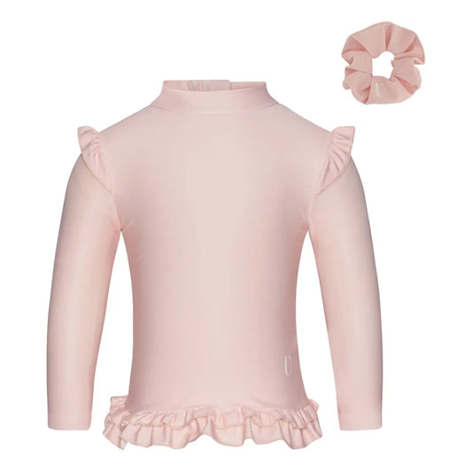 Rausvi maudymosi marškinėliai mergaitei (1-4 m.) - 4-5 m.