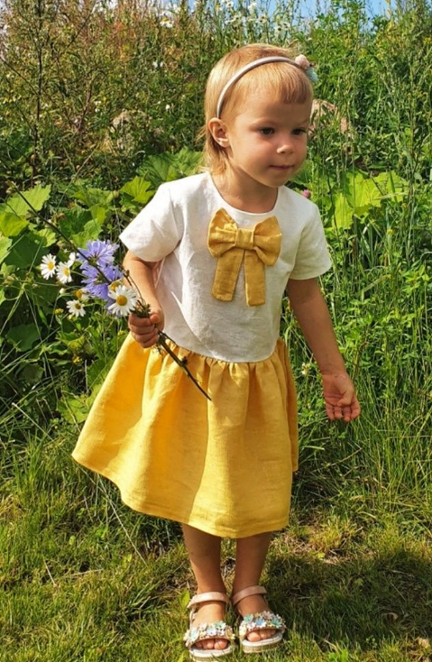 Lininė suknelė "Saulės spindulėlis" (Įvairių spalvų)