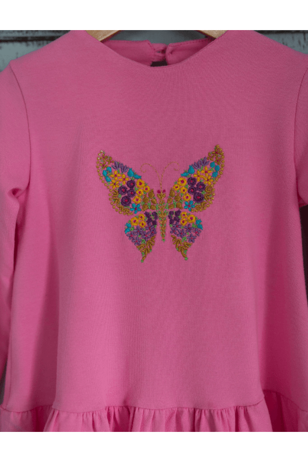 Siuvinėta suknelė "Blizgantis drugelis" (Įvairių spalvų)