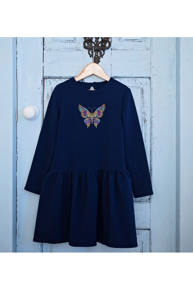 Siuvinėta suknelė "Blizgantis drugelis" (Įvairių spalvų)