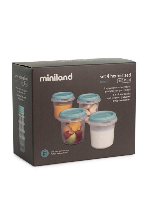 Miniland hermetiški indeliai (4 vnt.x250 ml)