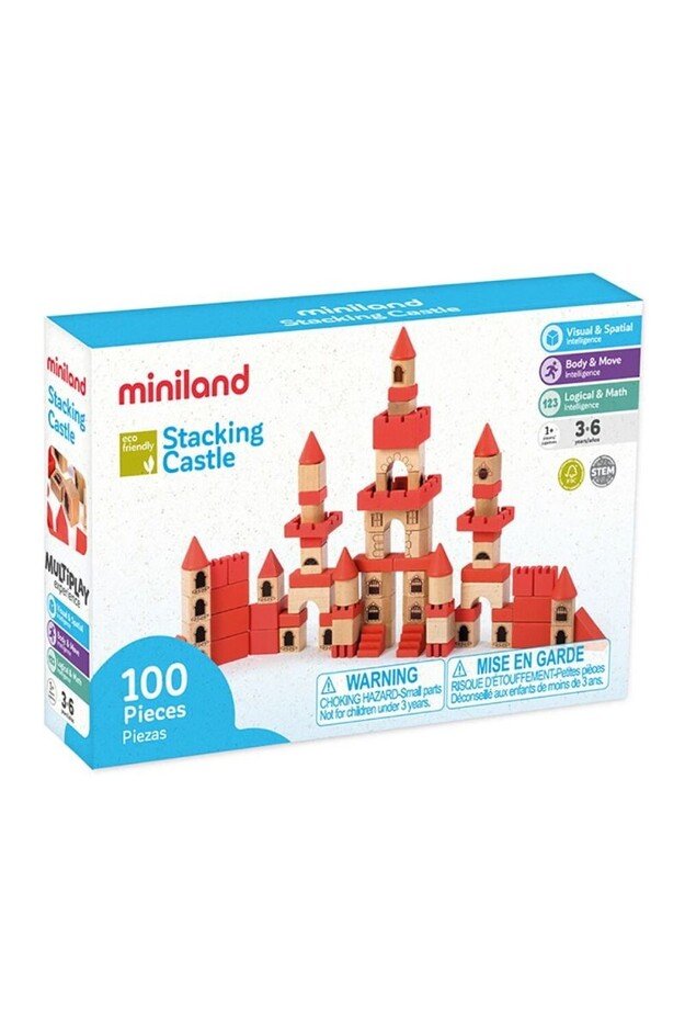 Miniland medinė pilis (100 el.)